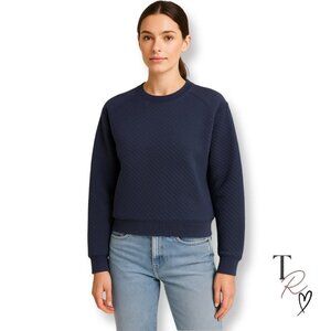 Born Primitive Quilted Crewneck Sweatshirt in Navy  Blue Women’s Small